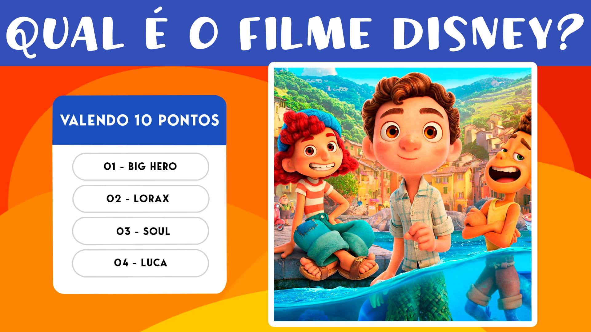 Jogo QUIZ Divertido sobre Qual é o Filme Disney pelo Personagem