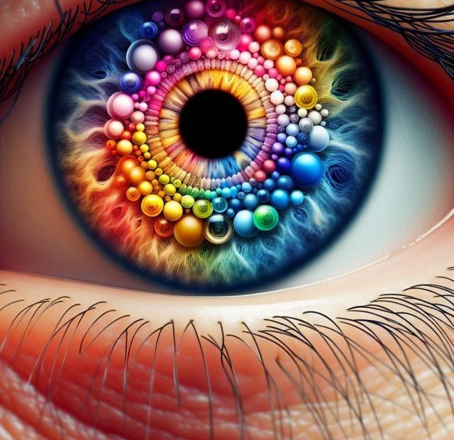 Os olhos humanos podem distinguir cerca de 10 milhões de cores diferentes.